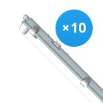 Multipack 10x Noxion LED Waterproof Batten Housing Poseidon V2.0 | Suitable for 1x150cm LED Tube