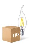 Multipack 10x Philips MASTER LED E14 Bent-tip Candle Filament Clear 2.5W 340lm - 922-927 Dim To Warm | Best Colour Rendering - Dimmable - Replaces 25W