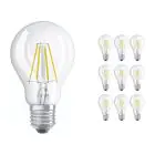 Multipack 10x Ledvance CLASSIC LED E27 Pear Filament Clear 4W 470lm - 840 Cool White | Replaces 40W