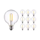 Multipack 10x Noxion Pro Classic LED E27 Globe Filament Clear 95mm 8W 806lm - 827 Extra Warm White | Dimmable - Replaces 60W