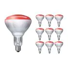 Multipack 10x Philips BR125 IR 250W E27 230-250V Red