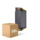 Multipack 10x Nordlux Nico Wall Light Aluminium Black Up & Down | Suitable for 2x GU10